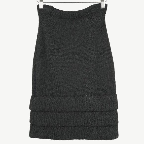 Chanel 09A Black Wool & Mohair Tiered-Hem Skirt - Picture 2 of 9